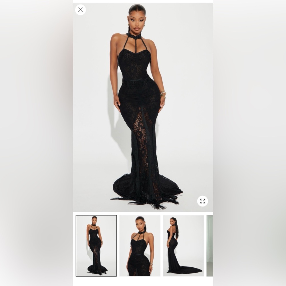 Fashion Nova Black Strapless Gown - Picture 2 of 2
